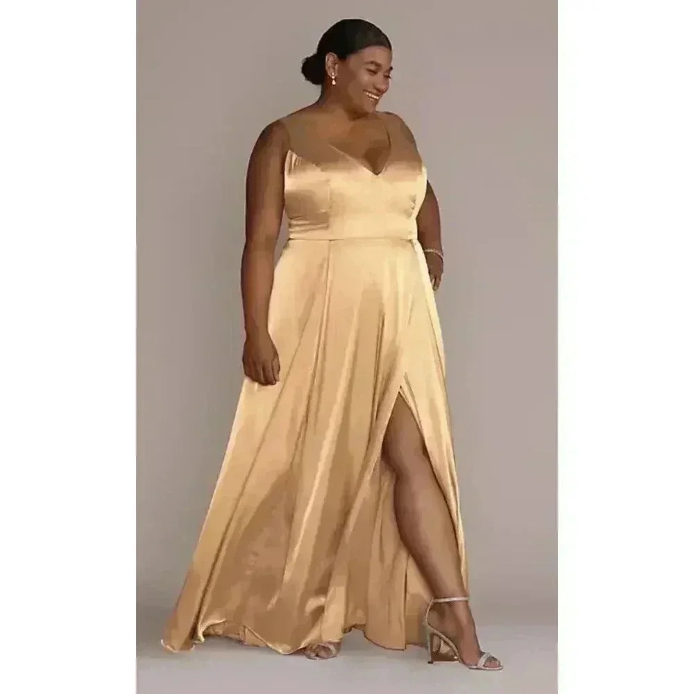 Galina Signature Charmeuse Tank V-Neck Dress - size 12